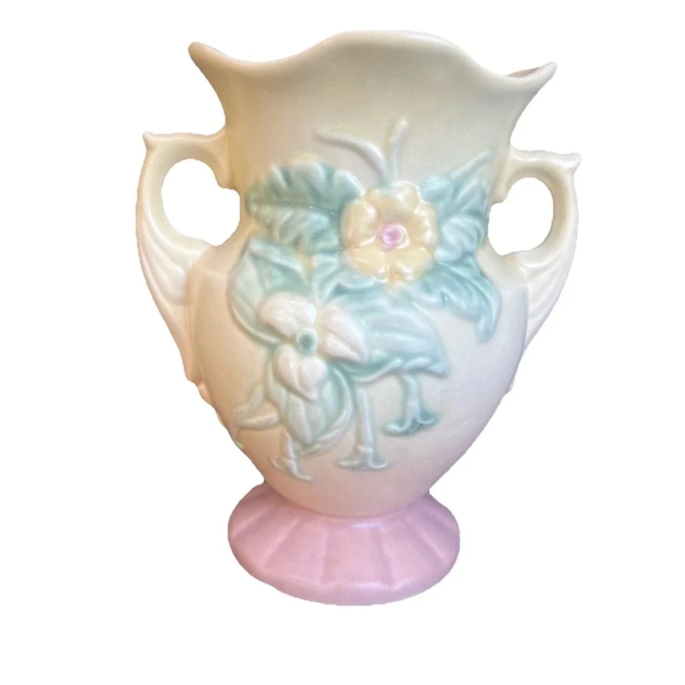 Vintage Hull Vase MCM Yellow Art Nouveau Pottery Wildflower Floral #W-4 6 1/2